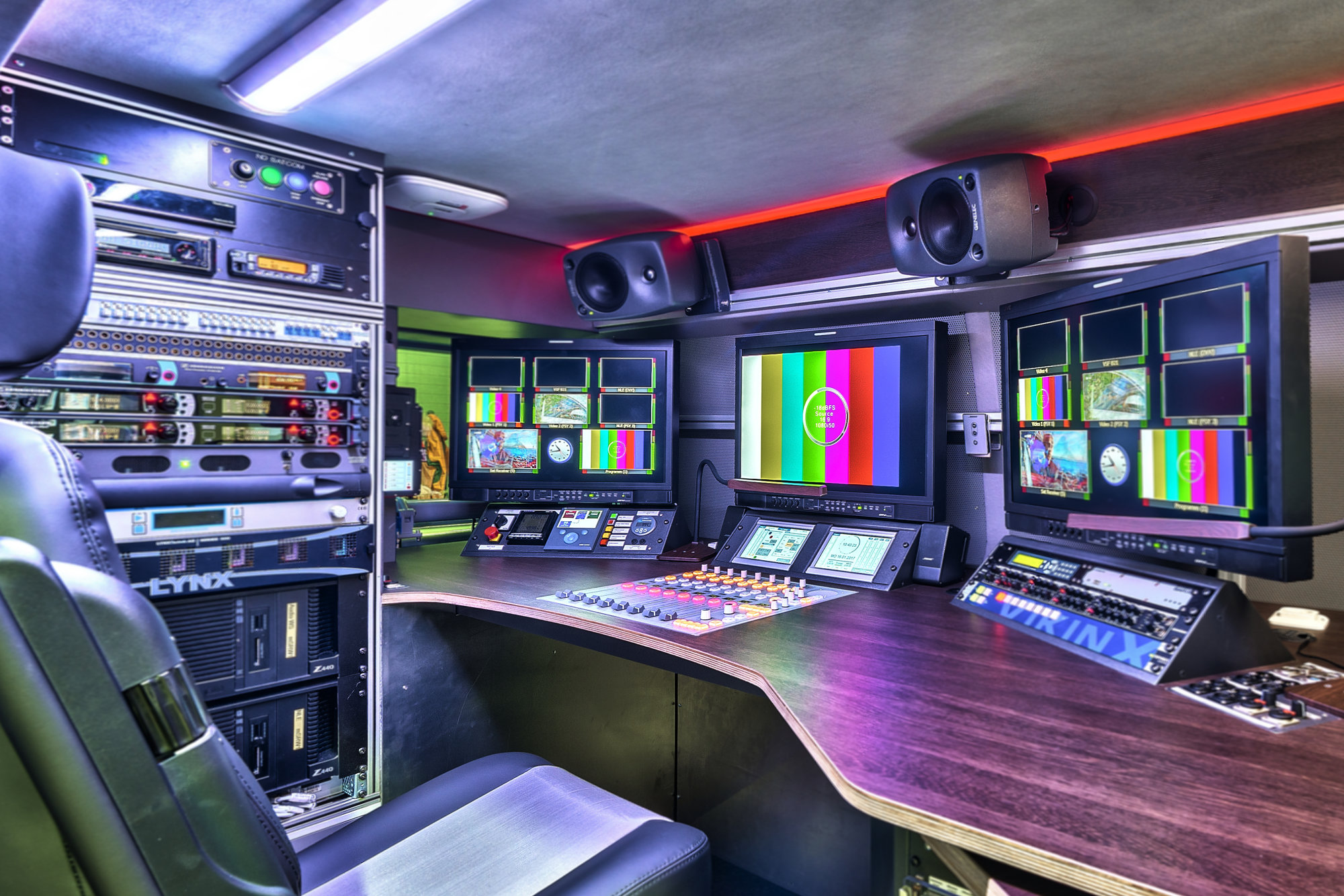 52/SX console at ORF OB van (Austria). picture: SATCOM