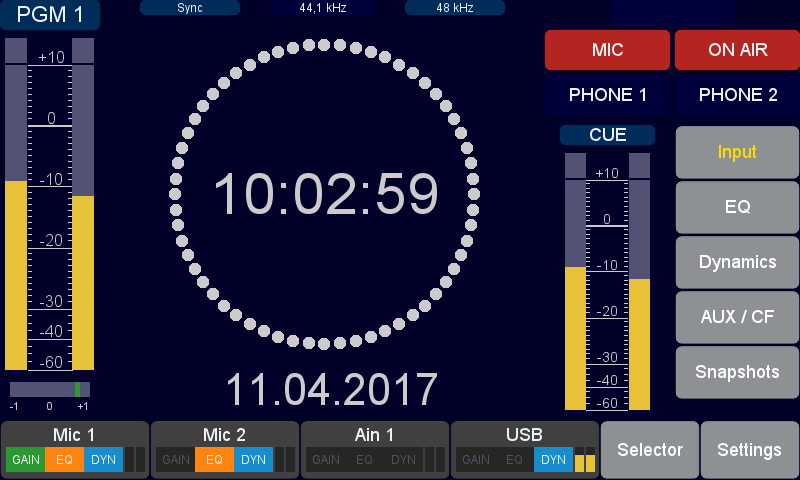 Dx screen main view dark