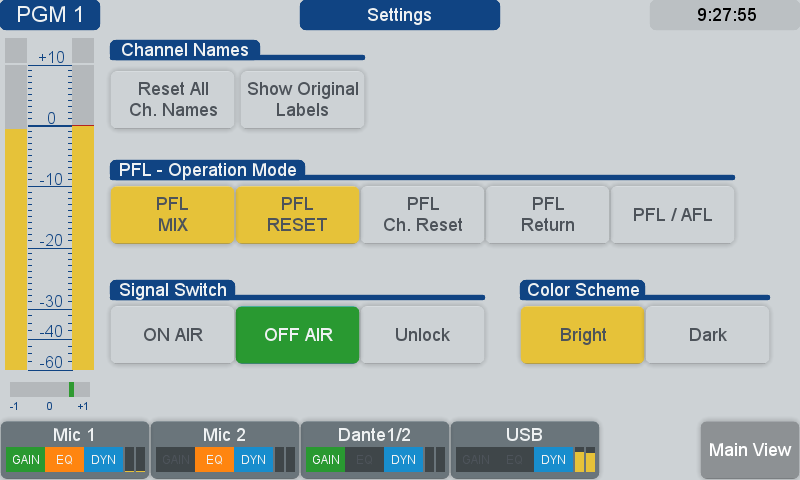 Dx screen settings